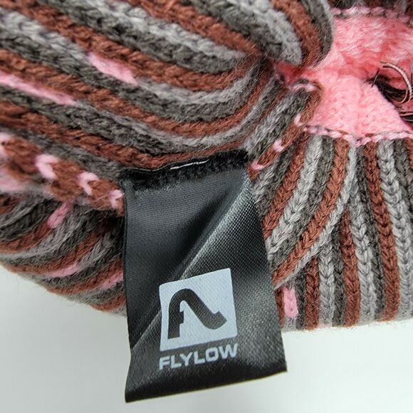 Flylow Revival Pom Beanie Taffy Pink Knit Hat Unisex Size OSFM - Picture 5 of 6